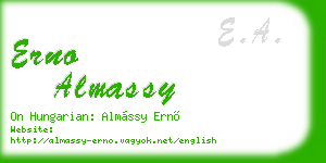 erno almassy business card
